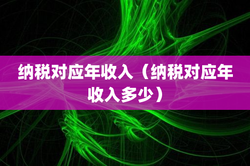 纳税对应年收入（纳税对应年收入多少）