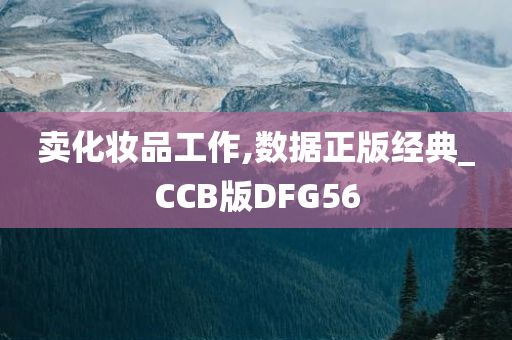 卖化妆品工作,数据正版经典_CCB版DFG56