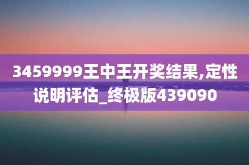 3459999王中王开奖结果,定性说明评估_终极版439090