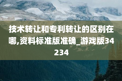 技术转让和专利转让的区别在哪,资料标准版准确_游戏版34234