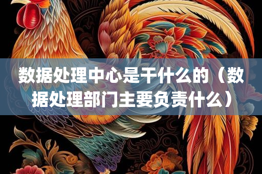 数据处理中心是干什么的（数据处理部门主要负责什么）