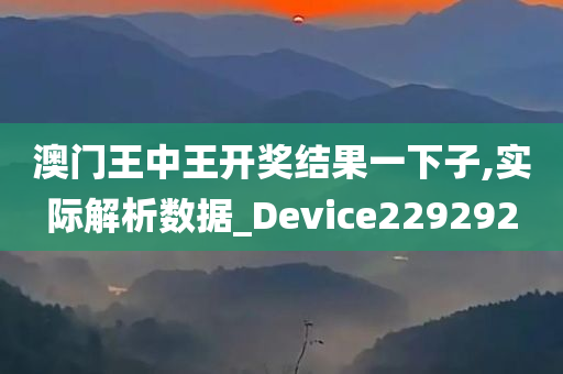 澳门王中王开奖结果一下子,实际解析数据_Device229292