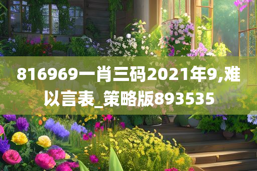 816969一肖三码2021年9,难以言表_策略版893535