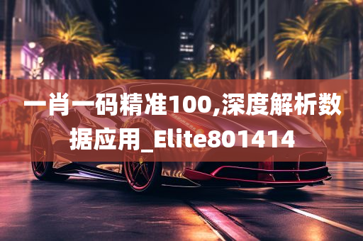 一肖一码精准100,深度解析数据应用_Elite801414