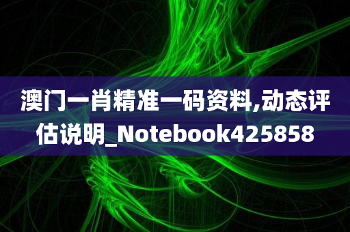 澳门一肖精准一码资料,动态评估说明_Notebook425858