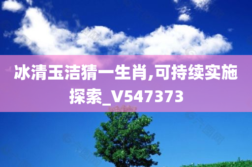 冰清玉洁猜一生肖,可持续实施探索_V547373