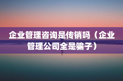 企业管理咨询是传销吗（企业管理公司全是骗子）