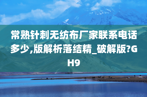 常熟针刺无纺布厂家联系电话多少,版解析落结精_破解版?GH9