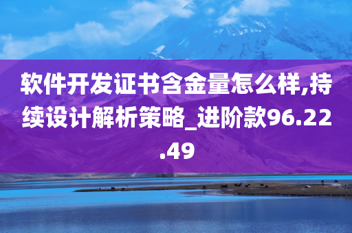 软件开发证书含金量怎么样,持续设计解析策略_进阶款96.22.49