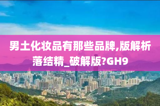 男土化妆品有那些品牌,版解析落结精_破解版?GH9