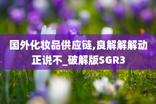 国外化妆品供应链,良解解解动正说不_破解版SGR3