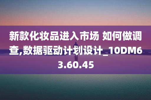 新款化妆品进入市场 如何做调查,数据驱动计划设计_10DM63.60.45