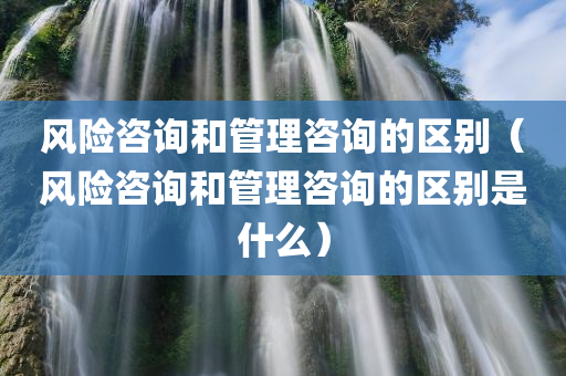 风险咨询和管理咨询的区别（风险咨询和管理咨询的区别是什么）