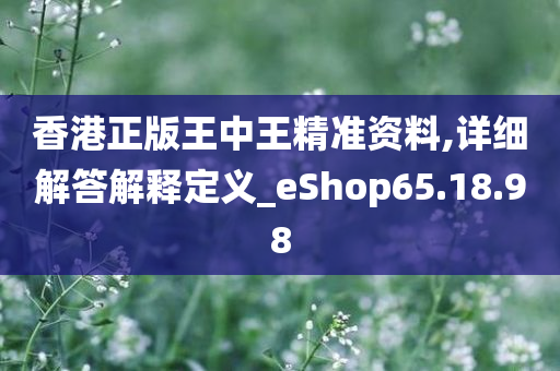 香港正版王中王精准资料,详细解答解释定义_eShop65.18.98