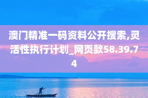 澳门精准一码资料公开搜索,灵活性执行计划_网页款58.39.74