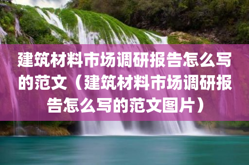 建筑材料市场调研报告怎么写的范文（建筑材料市场调研报告怎么写的范文图片）