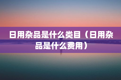 日用杂品是什么类目（日用杂品是什么费用）