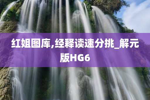 红姐图库,经释读速分挑_解元版HG6