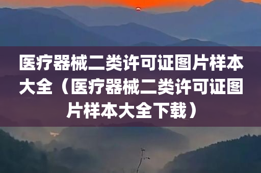 医疗器械二类许可证图片样本大全（医疗器械二类许可证图片样本大全下载）