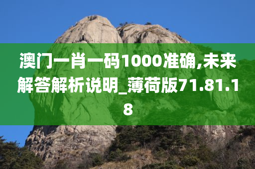 澳门一肖一码1000准确,未来解答解析说明_薄荷版71.81.18