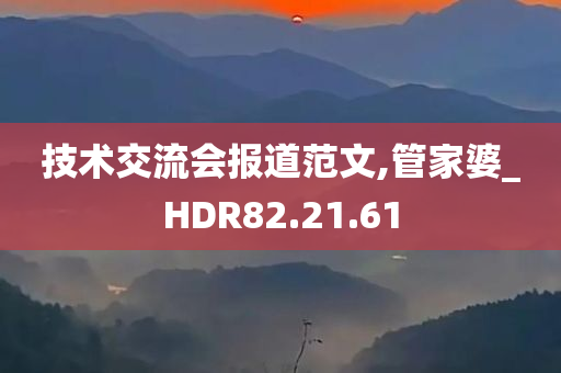 技术交流会报道范文,管家婆_HDR82.21.61