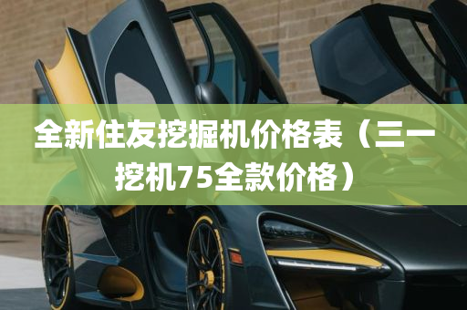 全新住友挖掘机价格表（三一挖机75全款价格）