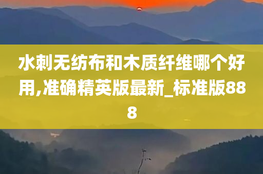 水刺无纺布和木质纤维哪个好用,准确精英版最新_标准版888