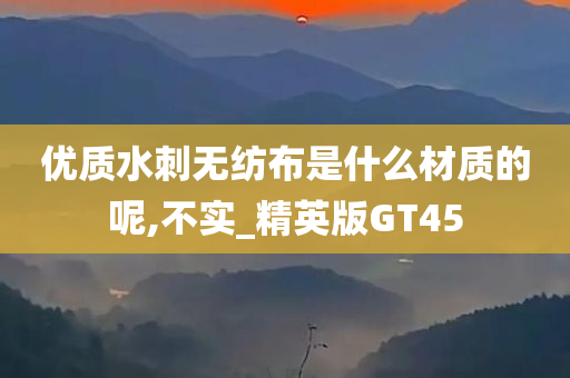 优质水刺无纺布是什么材质的呢,不实_精英版GT45