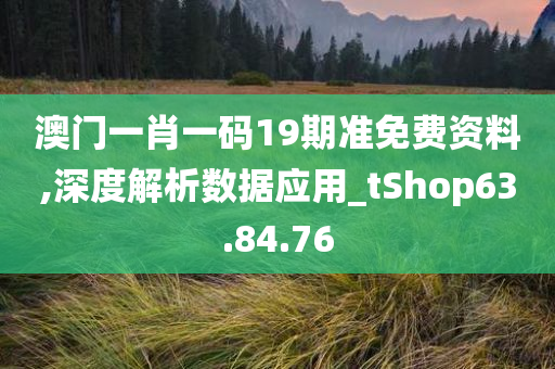 澳门一肖一码19期准免费资料,深度解析数据应用_tShop63.84.76