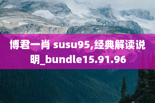 博君一肖 susu95,经典解读说明_bundle15.91.96