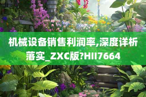 机械设备销售利润率,深度详析落实_ZXC版?HII7664