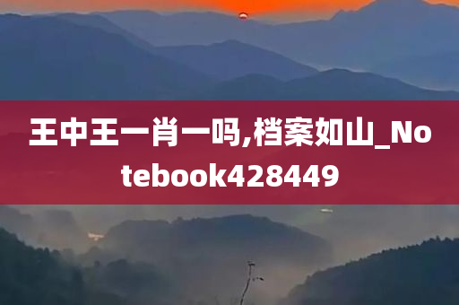 王中王一肖一吗,档案如山_Notebook428449