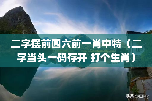 二字摆前四六前一肖中特（二字当头一码存开 打个生肖）