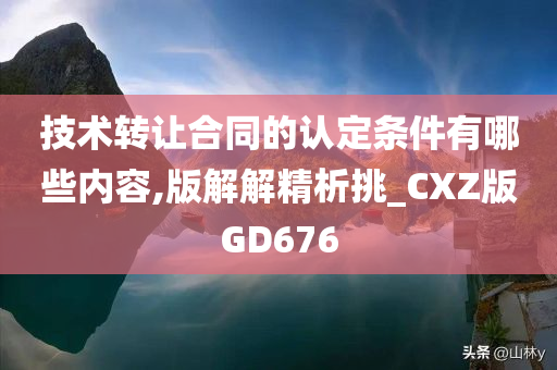 技术转让合同的认定条件有哪些内容,版解解精析挑_CXZ版GD676