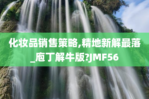 化妆品销售策略,精地新解最落_庖丁解牛版?JMF56