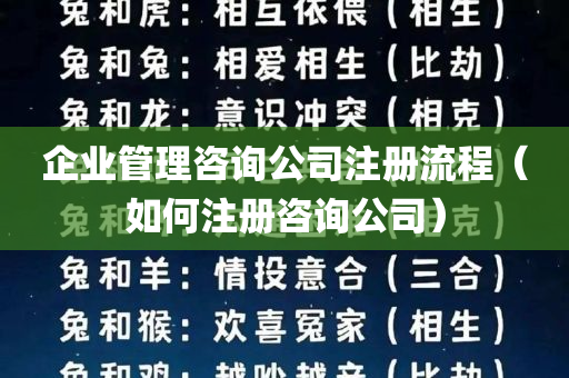 企业管理咨询公司注册流程（如何注册咨询公司）