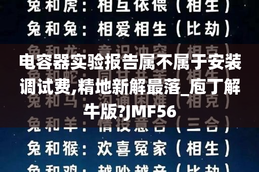 电容器实验报告属不属于安装调试费,精地新解最落_庖丁解牛版?JMF56