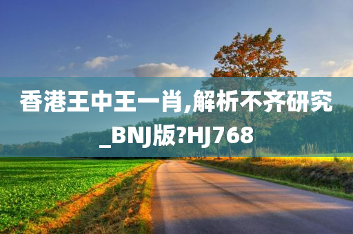 香港王中王一肖,解析不齐研究_BNJ版?HJ768