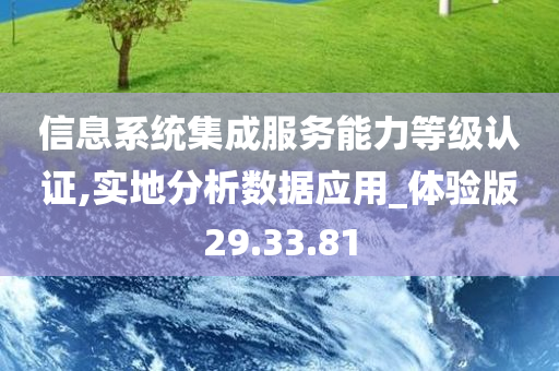 信息系统集成服务能力等级认证,实地分析数据应用_体验版29.33.81