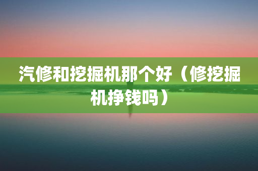 汽修和挖掘机那个好（修挖掘机挣钱吗）