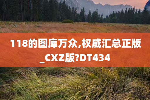 118的图库万众,权威汇总正版_CXZ版?DT434