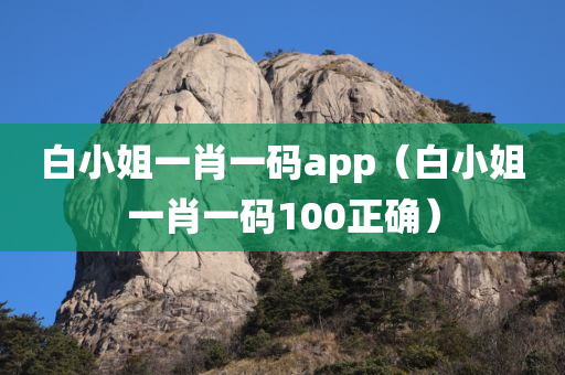 白小姐一肖一码app（白小姐一肖一码100正确）