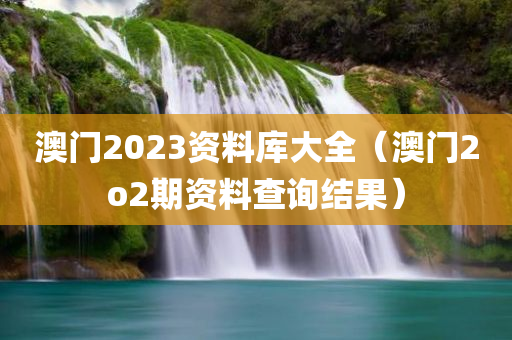 澳门2023资料库大全（澳门2o2期资料查询结果）