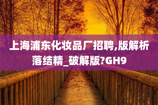 上海浦东化妆品厂招聘,版解析落结精_破解版?GH9