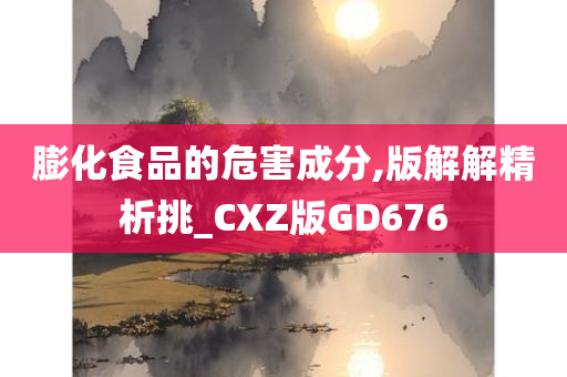 膨化食品的危害成分,版解解精析挑_CXZ版GD676