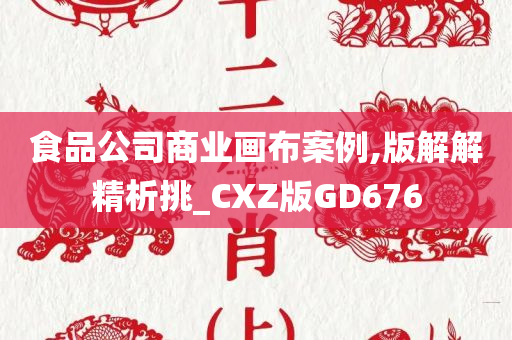 食品公司商业画布案例,版解解精析挑_CXZ版GD676