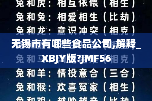 无锡市有哪些食品公司,解释_XBJY版?JMF56