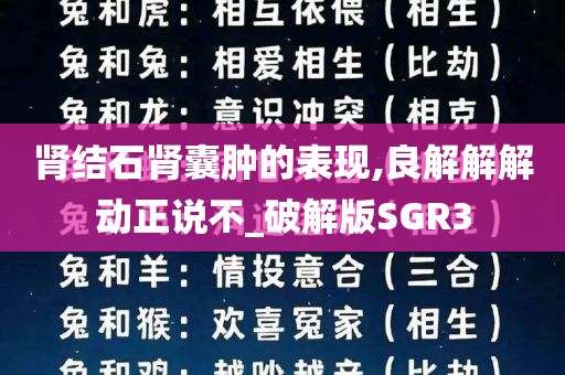 肾结石肾囊肿的表现,良解解解动正说不_破解版SGR3