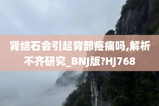 肾结石会引起背部疼痛吗,解析不齐研究_BNJ版?HJ768