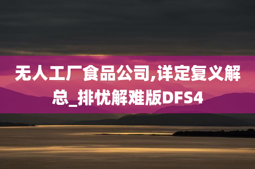 无人工厂食品公司,详定复义解总_排忧解难版DFS4